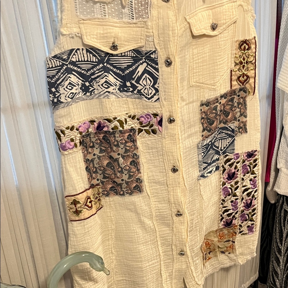 Pol Ivory And Multicolor Patchwork Mini Dress - image 2